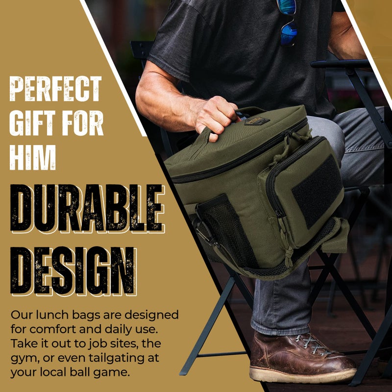 HighSpeedDaddy Tactical Lunch Box For Men & Women- Military Grade Large Insulated Lunch Bag - 11â€x 9â€x 8â€ (15L) Cooler Bag - Reusable, Portable and Water Resistant - For Work, Travel & Picnic - Image 2